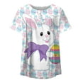 thumbnail image 4 of Fvwitlyh T-Shirts en Coton pour Femmes Chemises d'Impression de Pâques Appropriées Col Rond Manches Courtes Tee Tops Tunique Chemisier Blanc, XL, 4 of 4