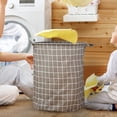 thumbnail image 5 of Stylish Patterned Linen Laundry Hamper Large Open Top Breathable Fabric For Bedroom Bathroom Durable And Easy Design, 5 of 5