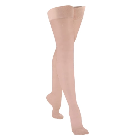 Jobst Opaque 20-30 Closed Toe Thigh High Compression Stockings w/Dot Band Natural Large Petite