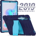thumbnail image 7 of XYX Case for Samsung Galaxy Tab S6 10.5 inch (SM-T860/SM-T865), Dual Layer Slim Heavy Shockproof Rugged Protective Cover Case with Kickstand (Navy Blue), 7 of 7