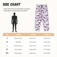 thumbnail image 2 of Cauagu Violets Flowers Pajama Pants for Women Loose Fit Wide Leg Trouser Pants Casual Elastic Waist Drawstring Lounge Pants, 2 of 6