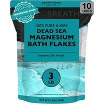 Aromasong Raw Magnesium  Dead Sea Bath Salt Flakes 3 lb. Resealable Bulk Pack