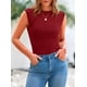 thumbnail image 3 of PRETTYGARDEN Musculosa de Canalé con Mangas Caperuzas Vino Talle M, 3 of 8