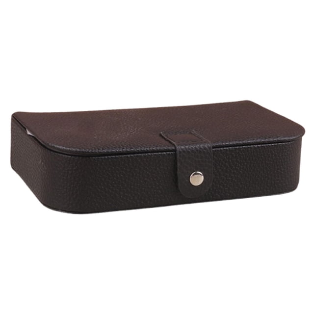 Estuche de almacenamiento de joyas, caja de viaje portátil para pulseras, collares y anillos. Negro