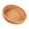 thumbnail image 1 of Wicker Woven Round Snack Fruit Bowl Rattan Food long time.   It can be Tray Organizer 25x5cm, 1 of 8