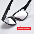 thumbnail image 4 of ProtectX Super Light Safety Glasses, Voyager Clear Scratch Resistant Anti-Fog Lenses, Black Retro Frames, ANSI Z87.1 , UV Protection, Rubber Nose Pads, Temple Guards, 2 Pack, 4 of 7