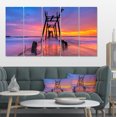 thumbnail image 1 of Discarded Wooden Bridge at Sunset - Pier Seascape Canvas Art Print, 1 of 3