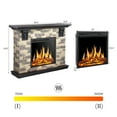 thumbnail image 3 of 50" Electric Fireplace with Mantel, 750W/1500W Freestanding Fireplace Heater with Realistic 3D Flames, 7-Level Adjustable Brightness, Remote Control, Indoor Fireplace Stone Look for Living Room, 3 of 6