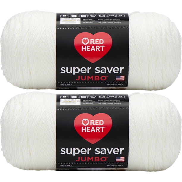 Red Heart Super Saver YarnSoft White, Multipack Of 2