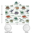 thumbnail image 3 of Wearable Blanket,White Cartoon Dinosaurs Names Pattern Hooded Wearable Flannel Blanket for Adults & Teens with Buckle,Winter Poncho Shawl Wrap Cape,50"x60", 3 of 5
