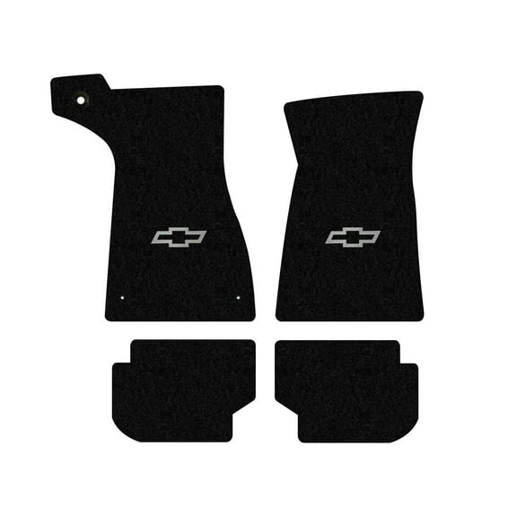 Lloyd Mats LogoMat Custom-Fit 4PC Carpet Floor Mats for 1973-1977 Chevrolet Chevelle/Malibu 2-Door, Black