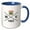 Blue/White, variant on 3drose, West Virginia State Abbreviation, Statehood, and Flag Art on White., 11oz Two-tone Blue Mug
