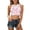 A-Pink2369, variant on Bibifish Womens Tank Tops Crew Neck Cow Print Cropped Slim Fit Camisoles Summer Stretchy Sleeveless Shirts