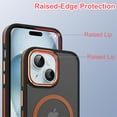 thumbnail image 6 of JTCASES for iPhone 15 Magnetic Case Support Wireless Charging, Car Mount, Thin Lightweight Rugged Shockproof Shell Anti-yellow Clear Silicone Frame, Orange, 6 of 7