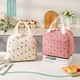 thumbnail image 2 of Floral Corduroy Lunch Bag Printed Food Handbags Portable Thermal Lunch Box Bag Waterproof Office Cooler Ice Insulated Case, 2 of 8