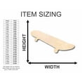 thumbnail image 2 of Unfinished Wood Skateboard Silhouette - Craft- up to 46" DIY 36" / 1/4", 2 of 3