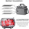thumbnail image 3 of 15L Cooler Bag, Insulated Soft Cooler Bag, Foldable Picnic Bag, Large Capacity, Waterproof, Cooler Bag for Meals, Lunch, Office, School, Picnic, Beach, Travel (Gray), 3 of 5