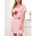 thumbnail image 2 of DAKIMOE Cotton Nightgowns for Women Soft Cotton Short Sleeve Night Shirts Womens Print Sleep Shirts Loose Comfy Pajamas Sleepwear, 2 of 7