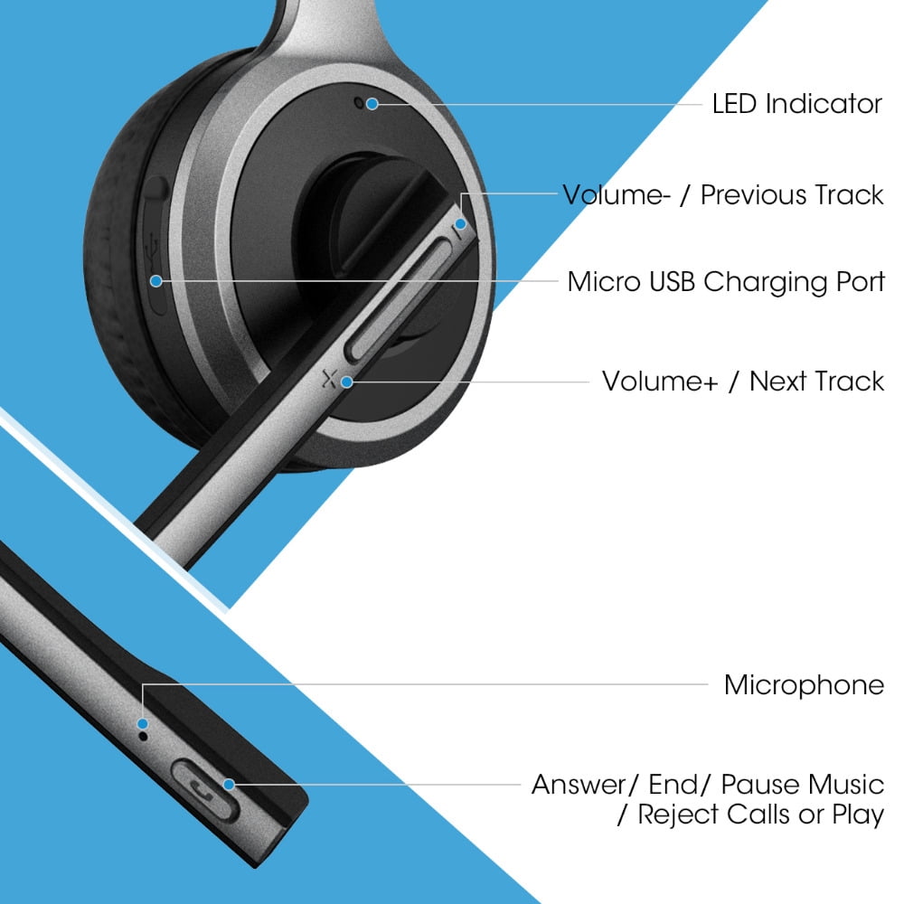Wireless Headphone With Microphone for iPhone SE (2020)/SE (2022) - Headset Bluetooth Earphone Hands-free Noise Isolation