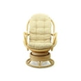 thumbnail image 5 of Java Lounge Swivel Rocking Chair with Cream Cushion Natural Rattan Wicker Handmade, Natural, 5 of 6