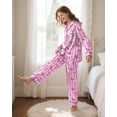 thumbnail image 3 of Girls Pajamas Silk PJS Set Satin Sleepwear Long Sleeve Jammies for Kids Button-Down Nightwear Loungewear 3-16 Years, 3 of 7