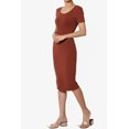 thumbnail image 3 of TheMogan Robe Midi Moulante en Jersey de Coton Extensible à Manches Courtes pour Femmes, 3 of 6