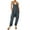 Black, variant on STARVNC Women Solid Color V Neck Sleeveless Pockets Jumpsuit