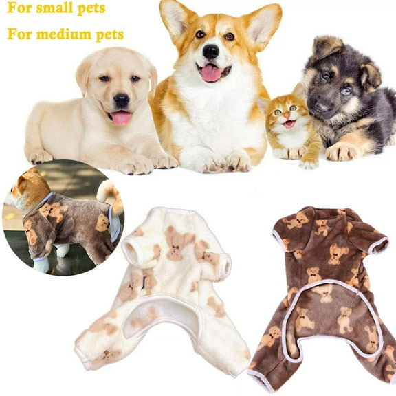 FurNest Puppy Dog Velvet Pajamas Pullover Plush Jumpsuit Pet Clothes Cute Ca