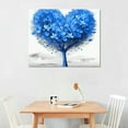 thumbnail image 2 of Nawypu Artsbay Heart Shaped Tree Canvas Painting Blue Romantic Love Tree Picture Print Black and White Horizon Wall Art Gallery Wrapped Artwork Home Decor Framed for Living Room Kitchen Decoration, 2 of 4
