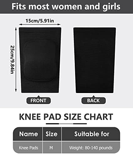 WLIKKS 3 Pairs Dance Knee Pads Women Protective Non-Slip Knee Pads for Yoga Cheerleading Pole Floor Dance Volleyball
