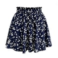 thumbnail image 5 of VNKIDY Womens Elastic Drawstring Waist Retro Fashion Print Pleated Flowy Shorts Loose High Waist Lightweight Casual Beach Vacation Shorts For Ladies Trendy Shorts M, 5 of 5
