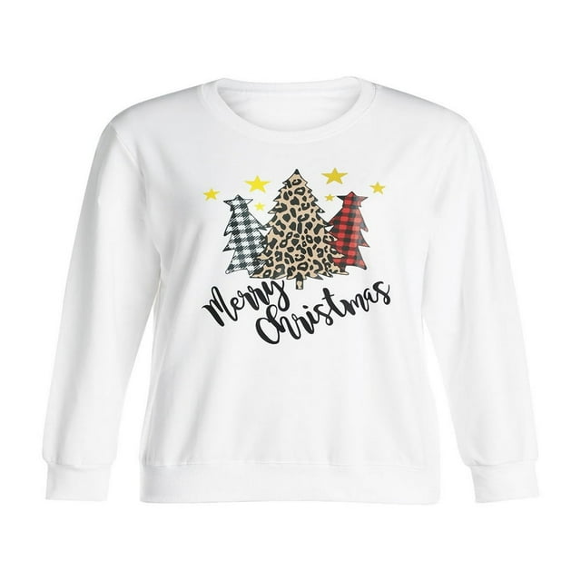 Christmas Family Matching Fashion Warm Outfits Christmas Tree Print Loose Pullover Tops Loungewear Skin-Friendly