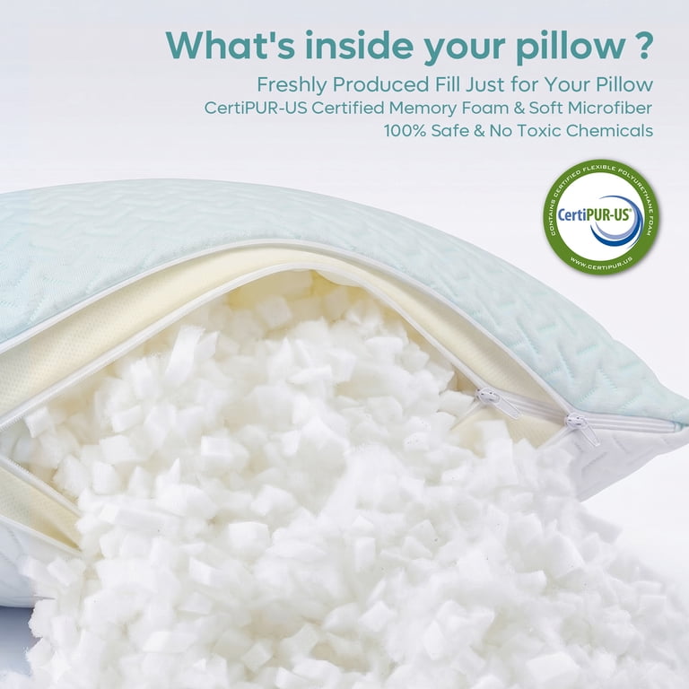 Bestier Cooling Memory Foam Pillow, Queen Size, Adjustable photo 8
