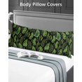 thumbnail image 4 of Spring Leaves Body Pillow Case Cover - Microfiber Bed Throw Pillow Covers, Pastoral Garden Botanical Black Decorative Lumbar Pillow Cover with Envelope Closure for Sofa/Travel 20"x54", 4 of 6