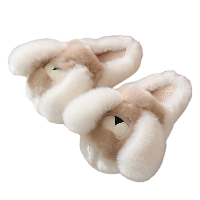 Zapatillas de felpa para cachorros, zapatos deslizantes para el hogar, zapatillas peludas ligeras y portátiles, zapatos para el hogar de animales para Camello 36 A 37 Fernando Zapatillas calientes