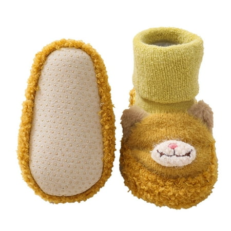 

GEZHEN Baby Floor Socks Thickened Plush Shoes and Cute Three Dimensional Cartoon Non Slip Children s Toddler Winter Boys Girls Soft Sole on Animal Decoration Warm Shoes 0-6 Months