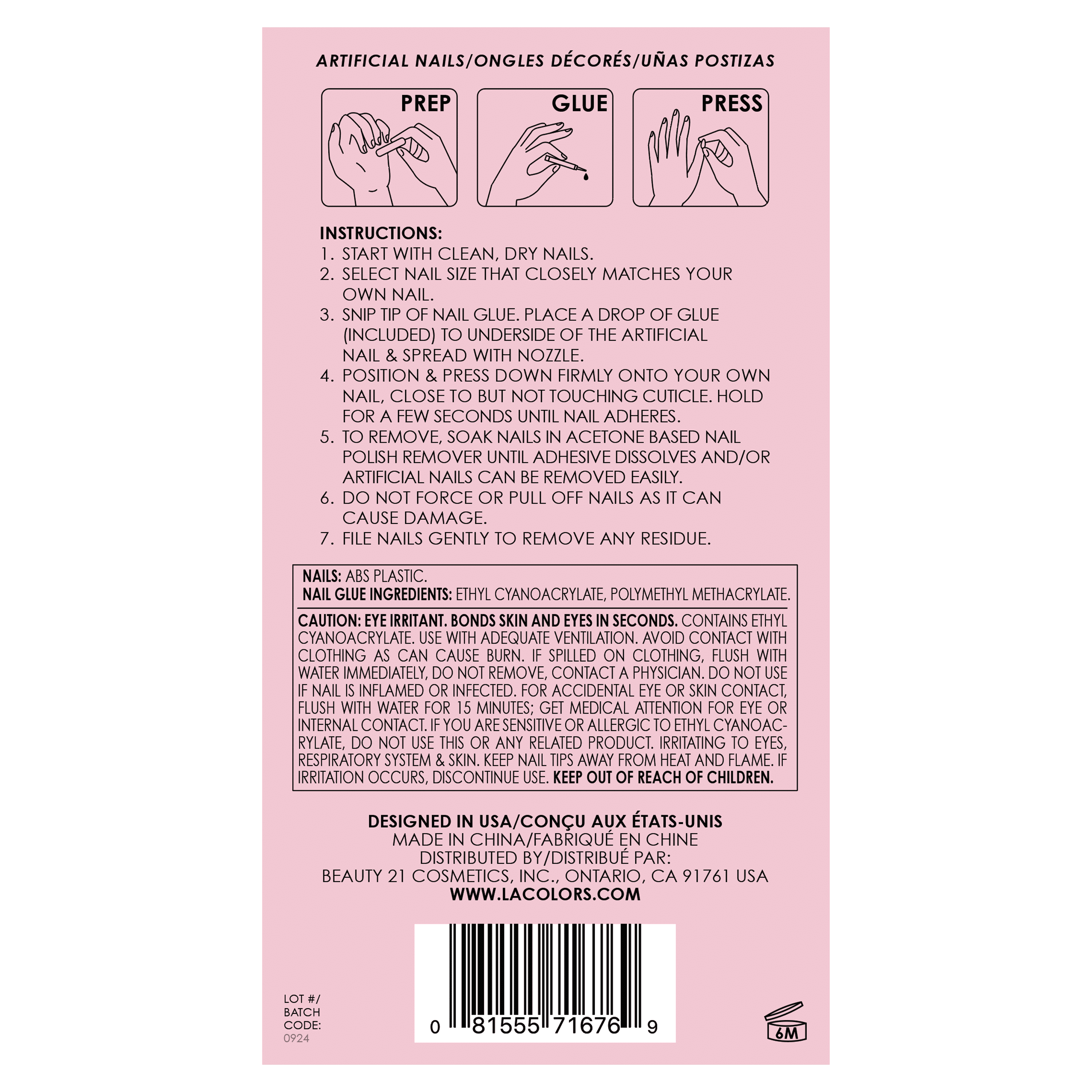 L.A. COLORS Extrava Long lasting flexilbe Nail Tip, Ice Queen, 32 Piece