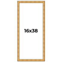 16x38 Frame Gold Rustic Solid Wood Picture Frame | 1.25 Inch Wide Moulding | Rustique Gold