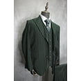 thumbnail image 4 of Mens Vitali Modern Fit Suit 3pc Dark Green Chalk Striped Formal Suit M1532-NP-PK, 4 of 8