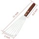 thumbnail image 2 of Espátula para pescado con hoja de acero inoxidable de precisión, mango de madera, diseño ranurado para drenar la grasa, paquete de 2, grado comercial para cocinar y asar a la parrilla de alta, 2 of 6