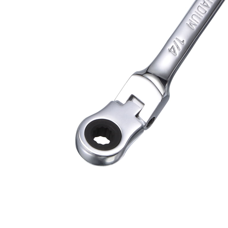 FOCMKEAS 1 Inch Ratcheting Combination Wrench - 72-Tooth 12-Point Box End & 15° Open End, CR-V Steel
