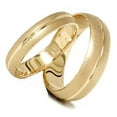 thumbnail image 2 of Pompeii3 Channel Brushed Wedding Band Set 14K Yellow Gold for Men and Women, 2 of 3