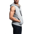 thumbnail image 3 of G-Style USA Men's Lightweight Athletic Casual Sleeveless Eyelet Drawstring Zipper Hoodie SL888 - Gray- Large, 3 of 6