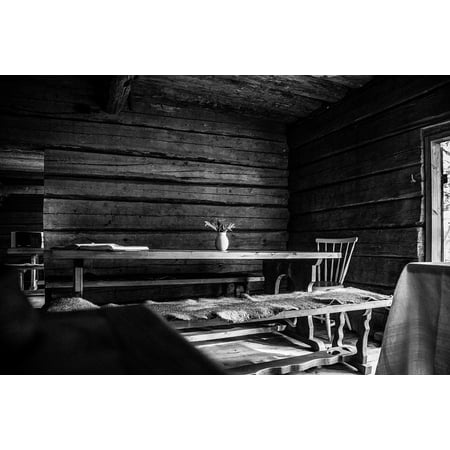 Old Black House Canvas Print White Old House Black Black and White Nature Stretched Canvas 10 x 14 ()