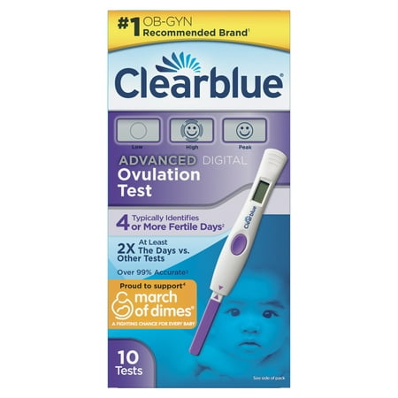 Clearblue Advanced Digital Ovulation Test, Predictor Kit, featuring Advanced Ovulation Tests with digital results, 10 ovulation
