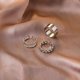 thumbnail image 1 of 3pcs Silver Stacked Ring Chain Ring Set Women's Fashion, 1 of 5