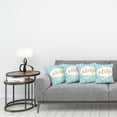 thumbnail image 3 of Ambesonne Aloha Throw Pillow Cover 4 Pack, Wording with Palm Tree Leaves, 16", Seafoam Yellow, 3 of 7