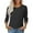 Black, variant on Olyvenn Womens 3/4 Sleeve T Shirts 2025 Boat Neck Striped Casual Basic Tshirt Fall Tops Fitted Ladies Blouses Hot Pink XL