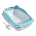 thumbnail image 3 of lionlar Cat Litter Box Semi Enclosed Multifunctional for Kittens Hamsters Detachable Blue, 3 of 9
