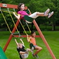 Gorilla Playsets Nantucket II Wooden Swing Set with 2 Belt Swing, Trapeze Bar, and Working